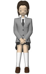 人物の無料イラスト素材 高校生 女