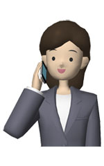 人物の無料イラスト素材 電話する会社員女性