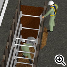 鋼矢板を使った土留め工事