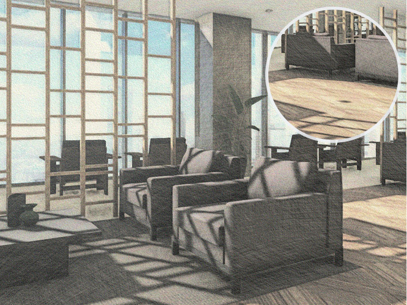 色鉛筆調の3Dパース