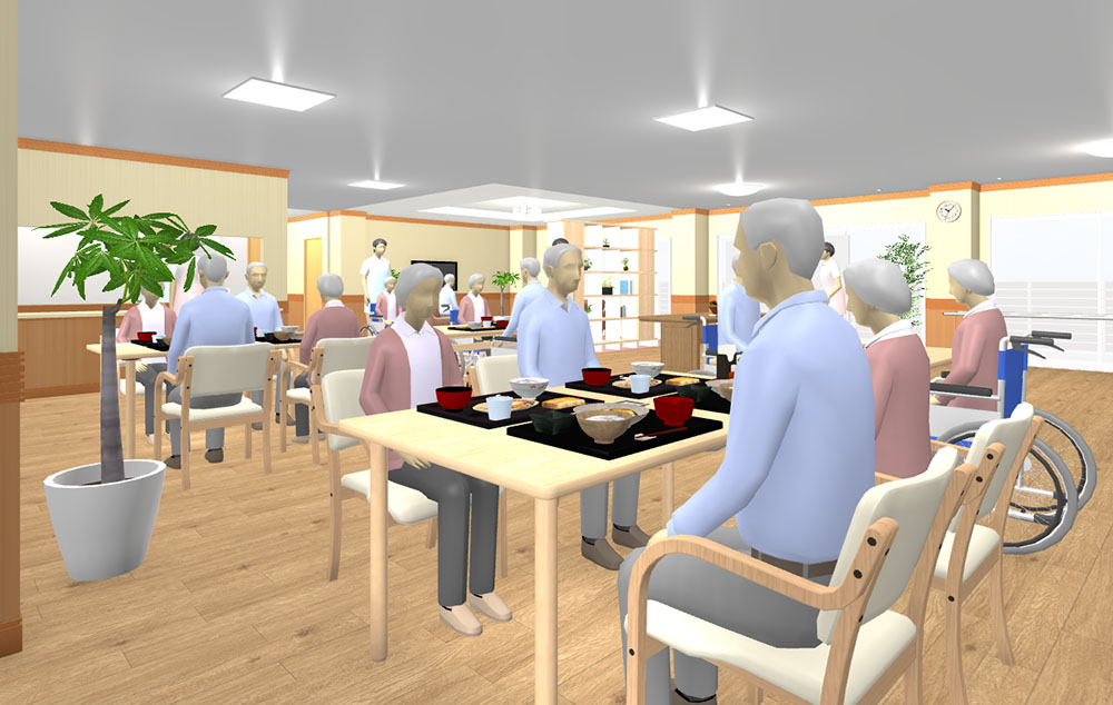 福祉施設内観パース