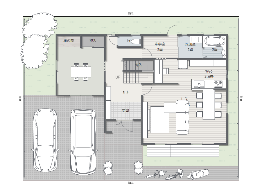 間取り画面で低彩(家具・線)