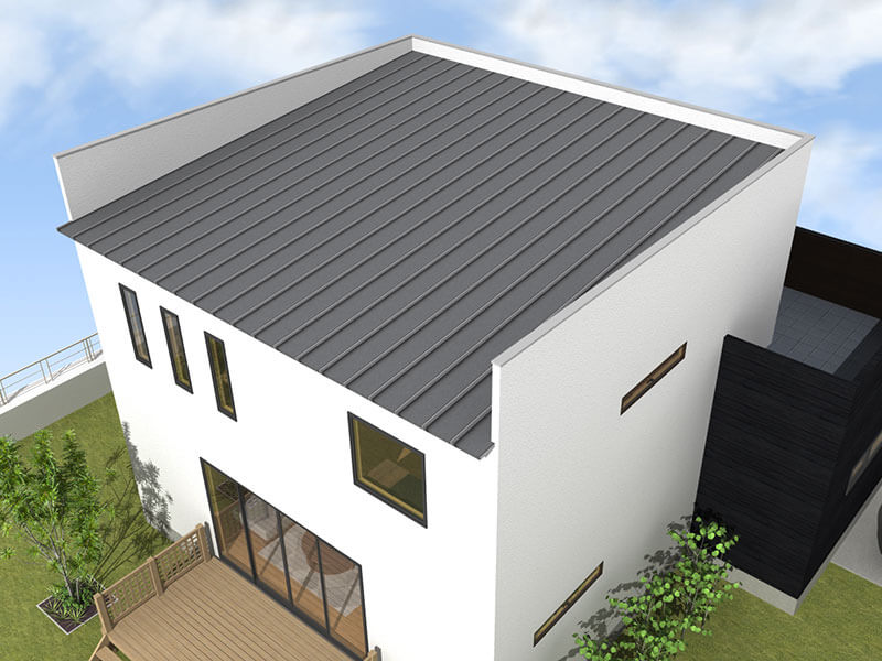 自動屋根生成で「三方パラペット」が設定可能