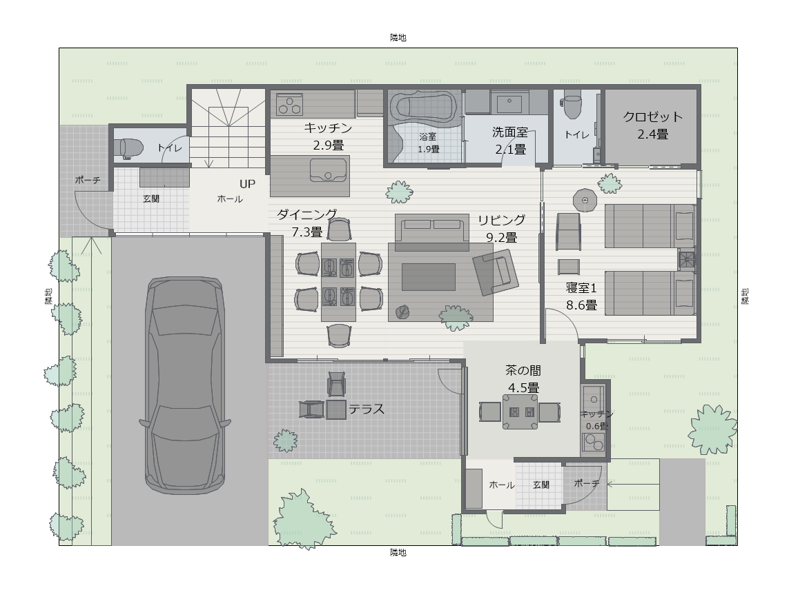 平面図(低彩/家具・塗)