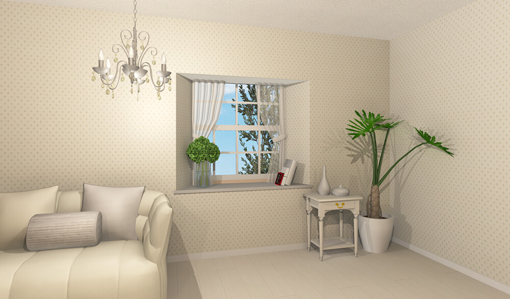 出窓のあるエレガントな部屋