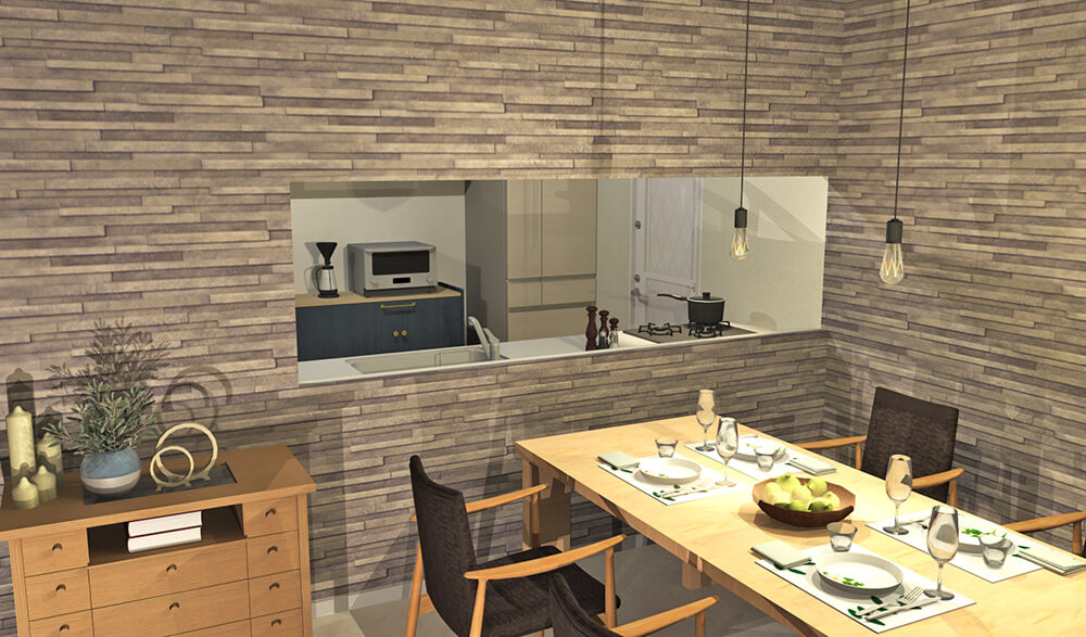 ディナーを楽しむダイニング