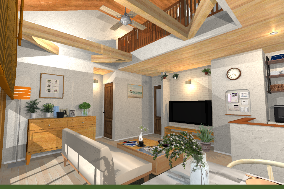 ロフトのあるリビング-1