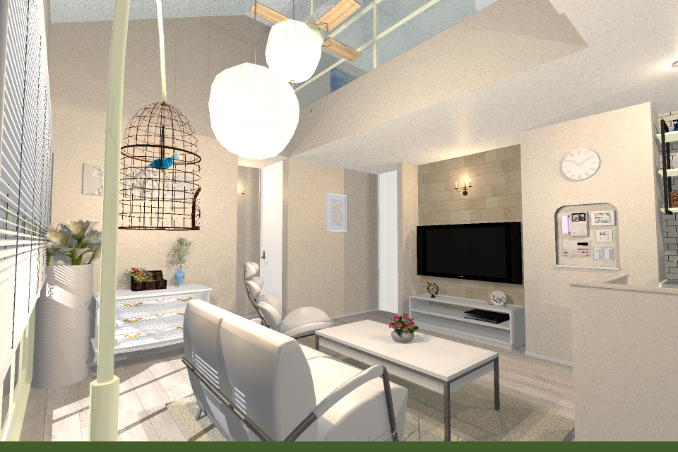 ロフトのあるリビング-3