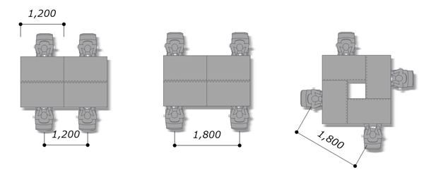 着席位置やデスクの並べ方を工夫するとそれに近いディスタンスは保てる