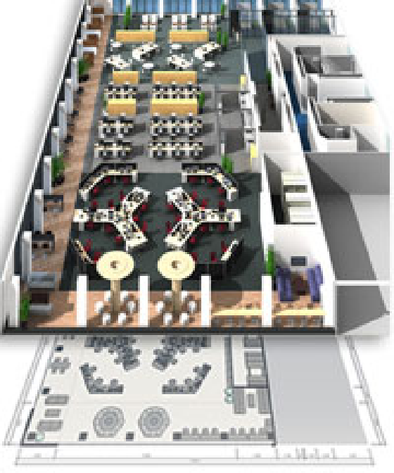 3Dオフィスデザイナーシリーズで作成した高層ビルのパース