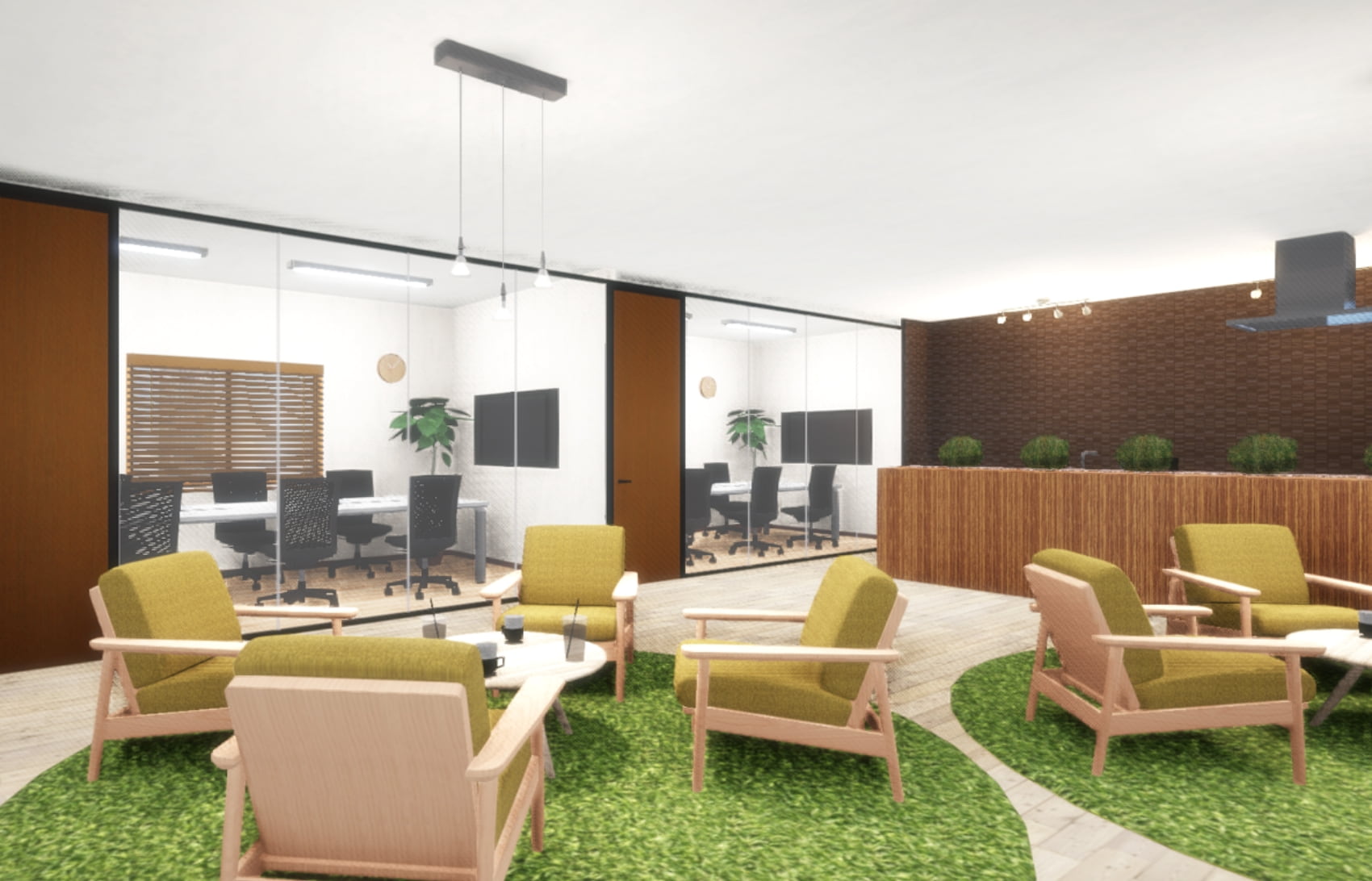 おしゃれなオフィスのパース