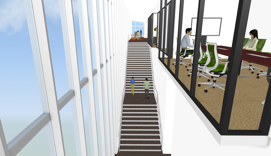 3Dデザイナーシリーズ・最上位版の機能をフル活用して作成した吹き抜けのイメージ