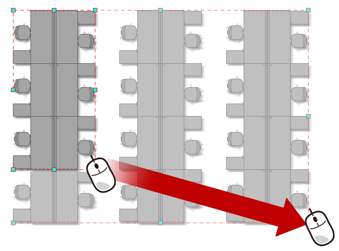 デスクレイアウトパターン一括作成
