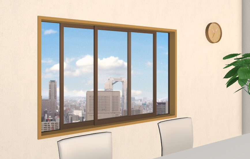 窓やドアの開閉で動きと空間を確認