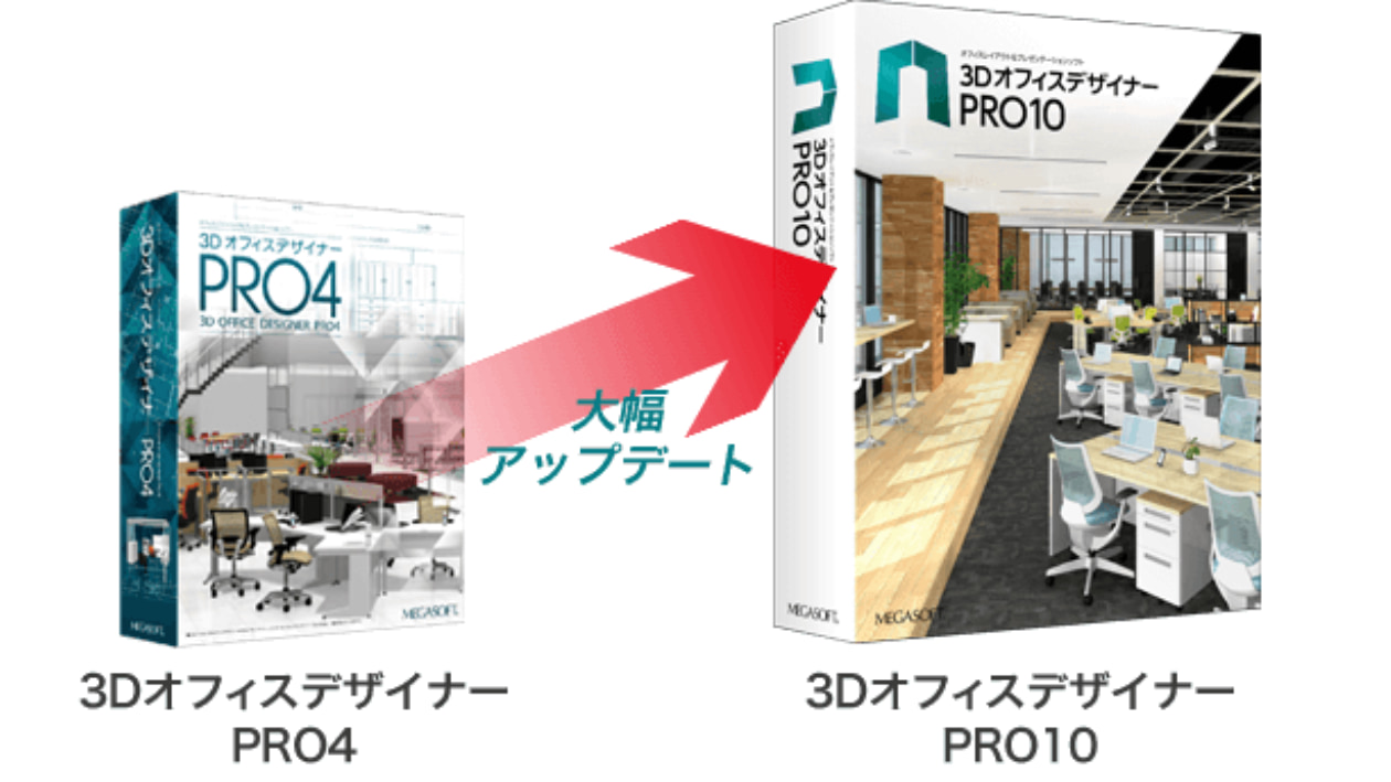 3DオフィスデザイナーPRO4から3DオフィスデザイナーPRO10 大幅アップデート