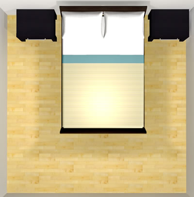 ダブルベッド＋ナイトテーブル