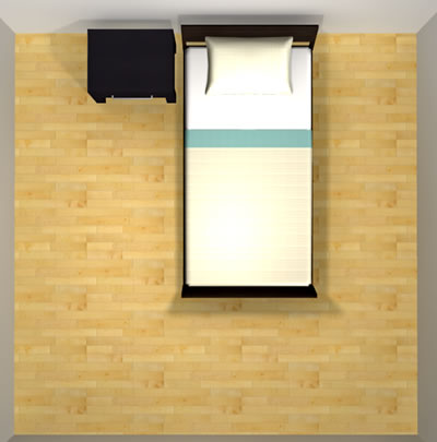 シングルベッド＋ナイトテーブル