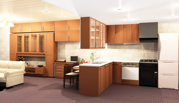 ペニンシュラ型のキッチン