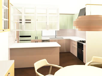 L型+セミオープンタイプ入り口からの眺め