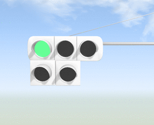 経過時間による信号機の点灯色や状態を調整する