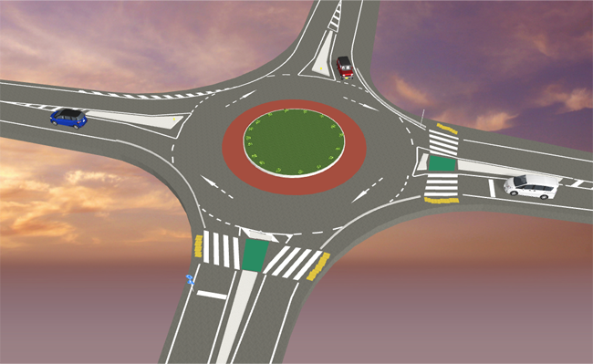 環状交差点（ラウンドアバウト）を3D化