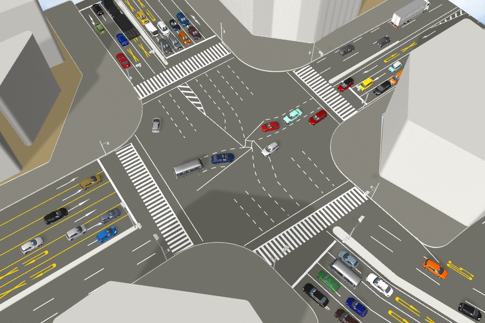 大阪 東天満交差点を3D化