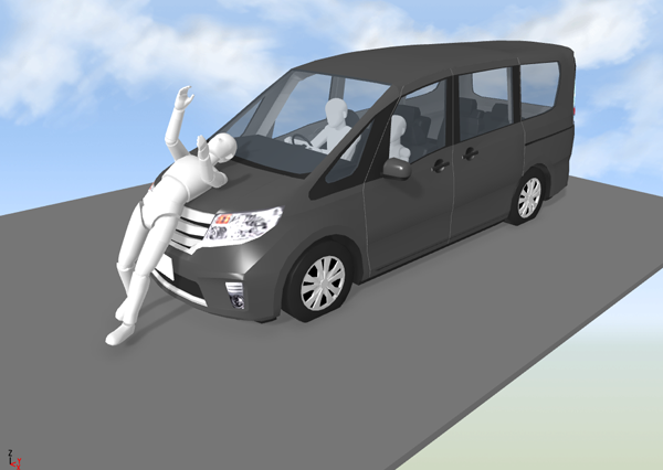 衝突後の人挙動