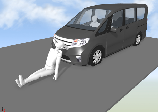 衝突後の人挙動