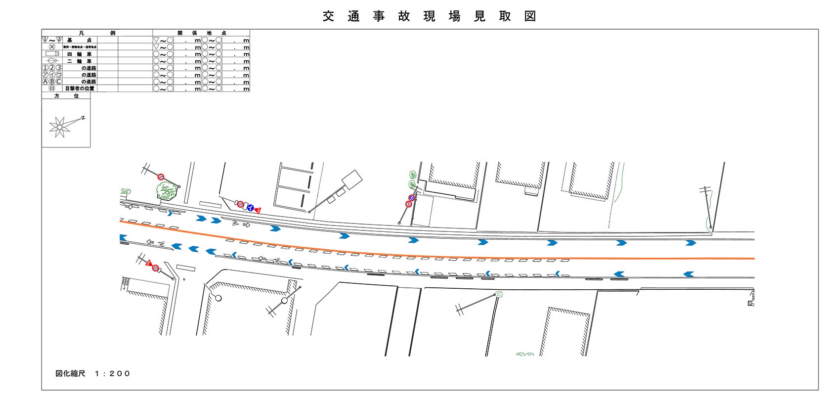 点群データをもとに作図した現場の見取り図のイメージ（提供：静岡県警）