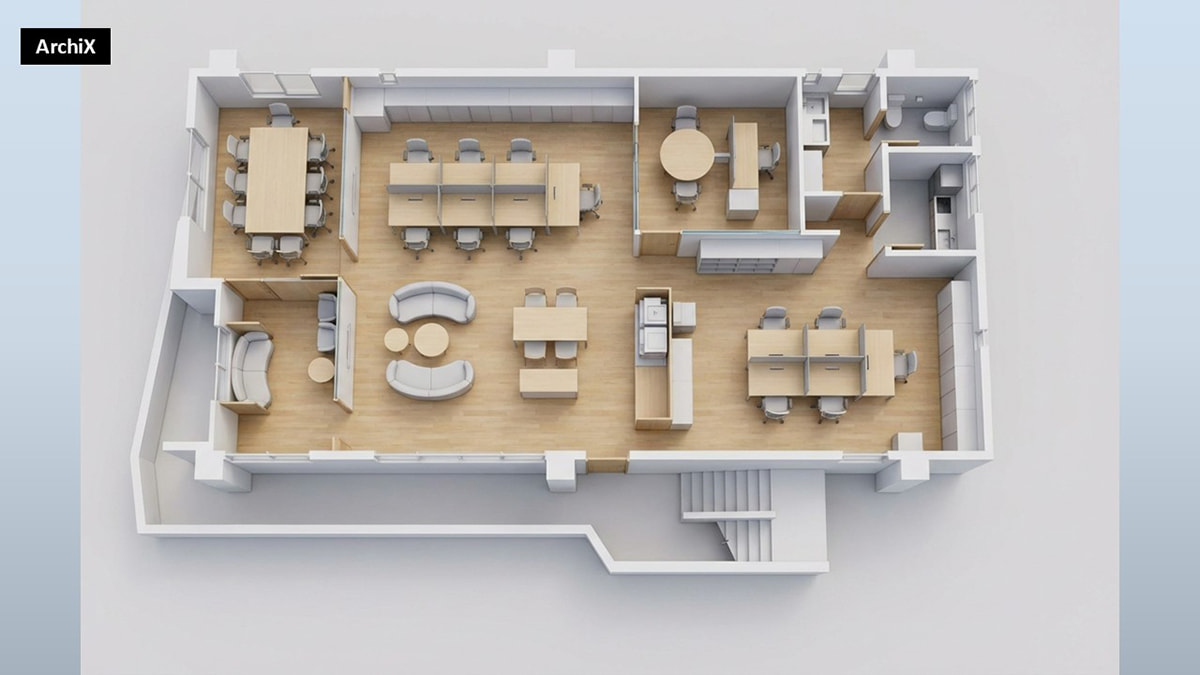CAD図面から生成の指示を出し、ArchiXで生成した立体図