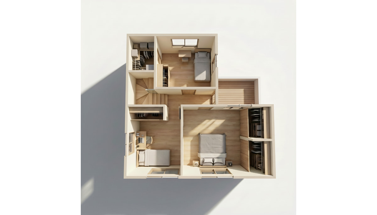 平面図をもとに生成したパース