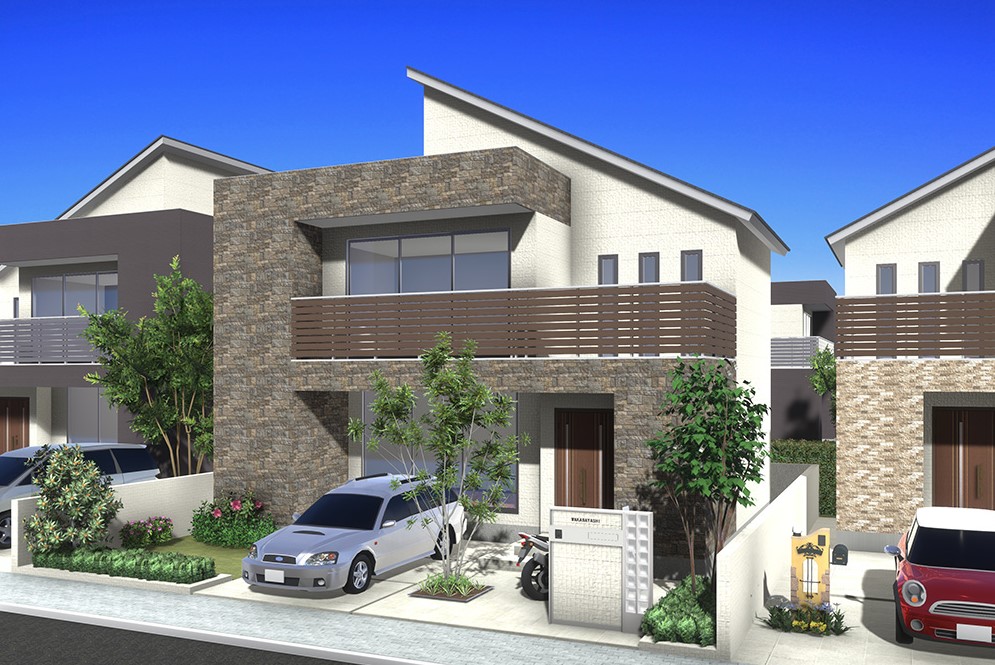 メガソフトが出品する建築デザインソフト・3Dアーキデザイナーで作成した住宅の完成イメージ（パース）