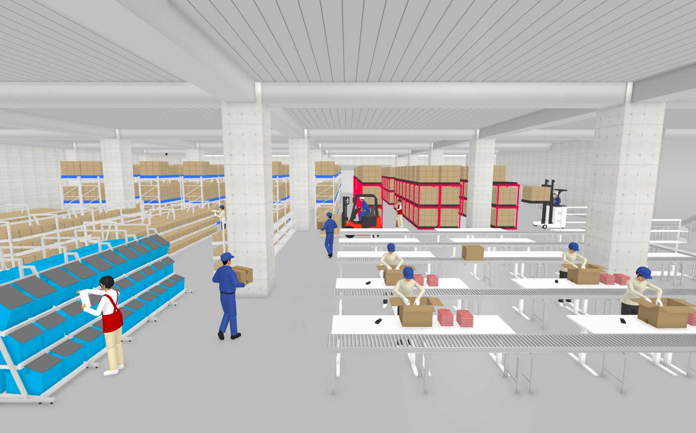 物流倉庫のレイアウトを高画質3Dイメージで視覚化