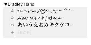 iOSで設定できるフォントの例_BradleyHand