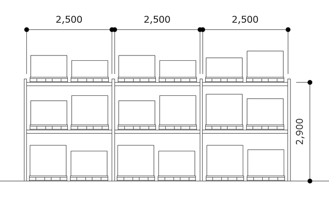 室内展開図で配置計画 機能紹介 オフィスレイアウト プレゼンテーションソフト 物流倉庫3d メガソフト