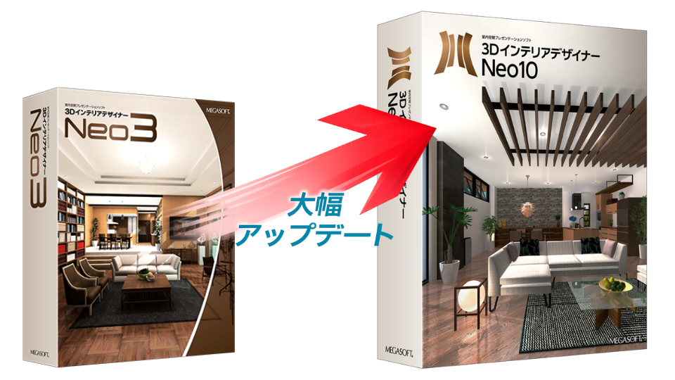 3DインテリアデザイナーNeo3から3DインテリアデザイナーNeo10 大幅アップデート
