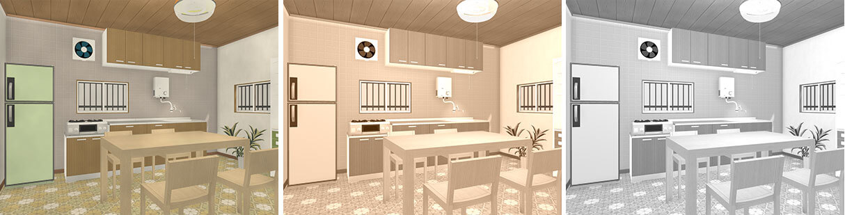 使い込んだ風合いに変換「ビフォー効果」