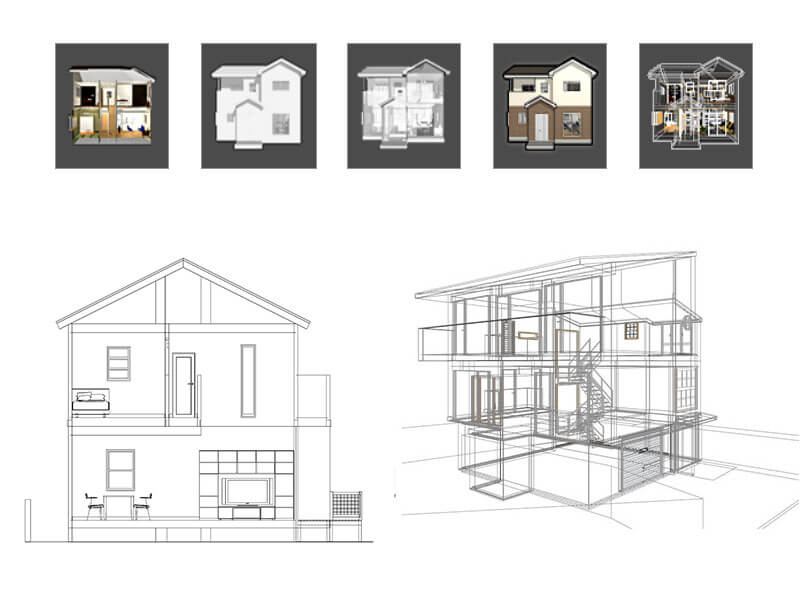 半透明モデル、断面表示など特殊効果
