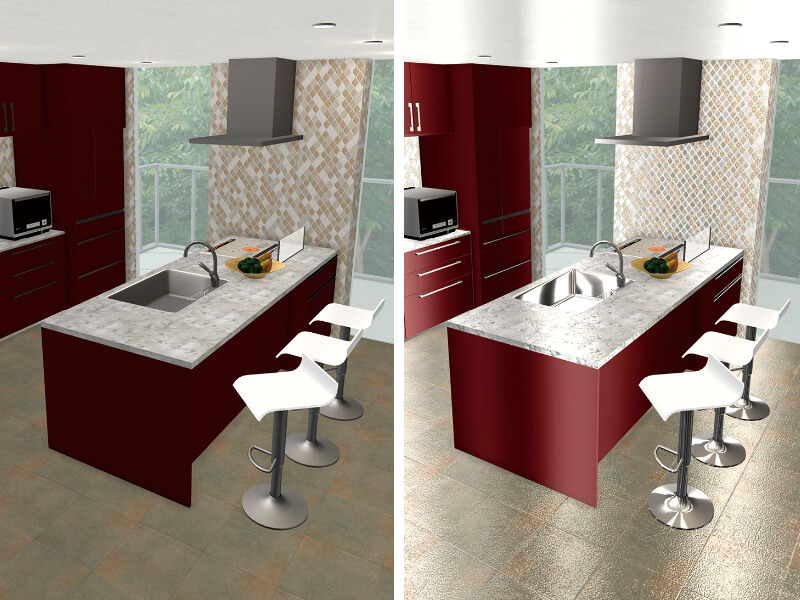 パースに光沢感を追加して上質なパースに