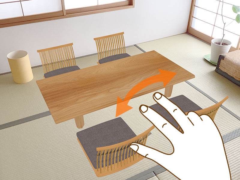 ARでバーチャル家具配置。実際の空間にバーチャル素材を配置。サイズや雰囲気と合っているかなど、事前に確認できます。