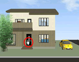 玄関ドアをクリックするイメージ