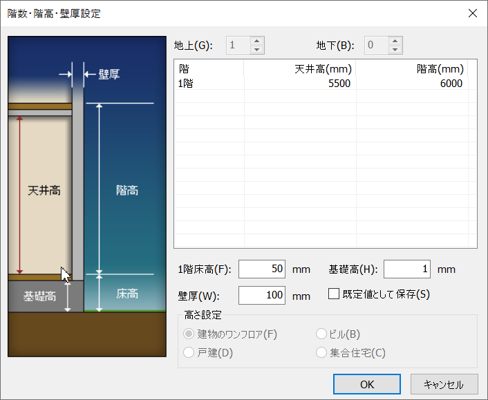 天井高を設定する