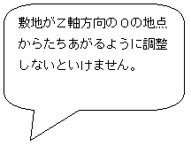 角丸四角形吹き出し: 敷地がZ軸方向の0の地点からたちあがるように調整しないといけません。