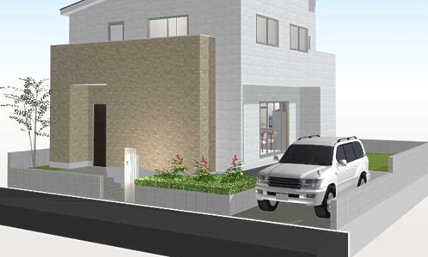 敷地より低い駐車スペースの作成例