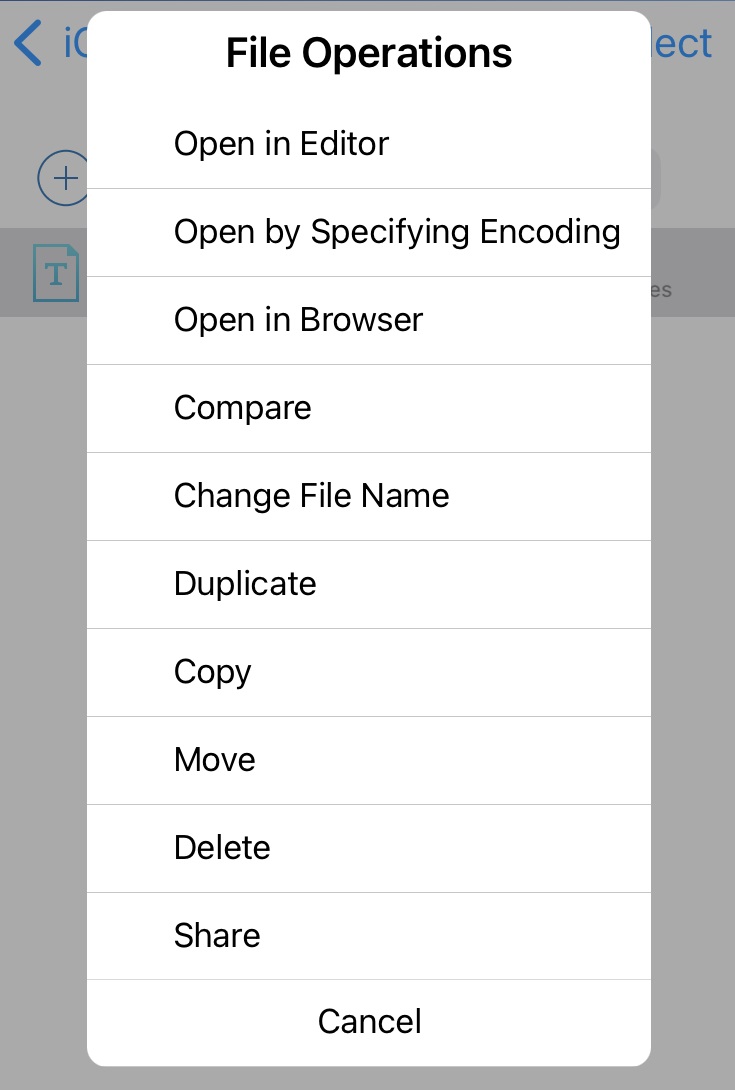 File Operation Menu