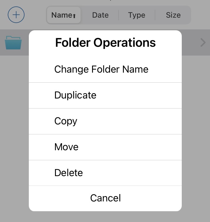 Folder Operation Menu