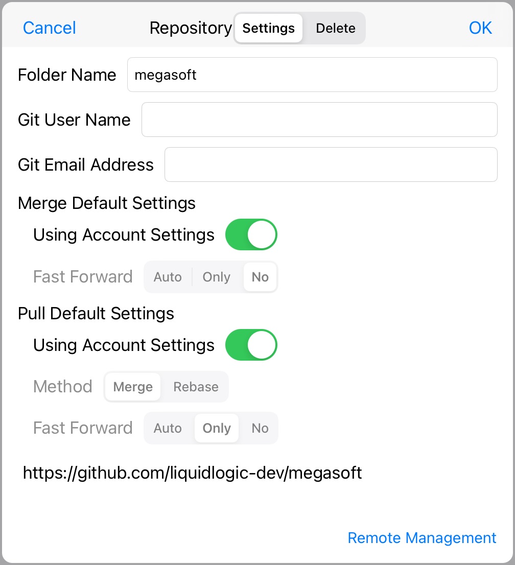 Repository Settings/Delete