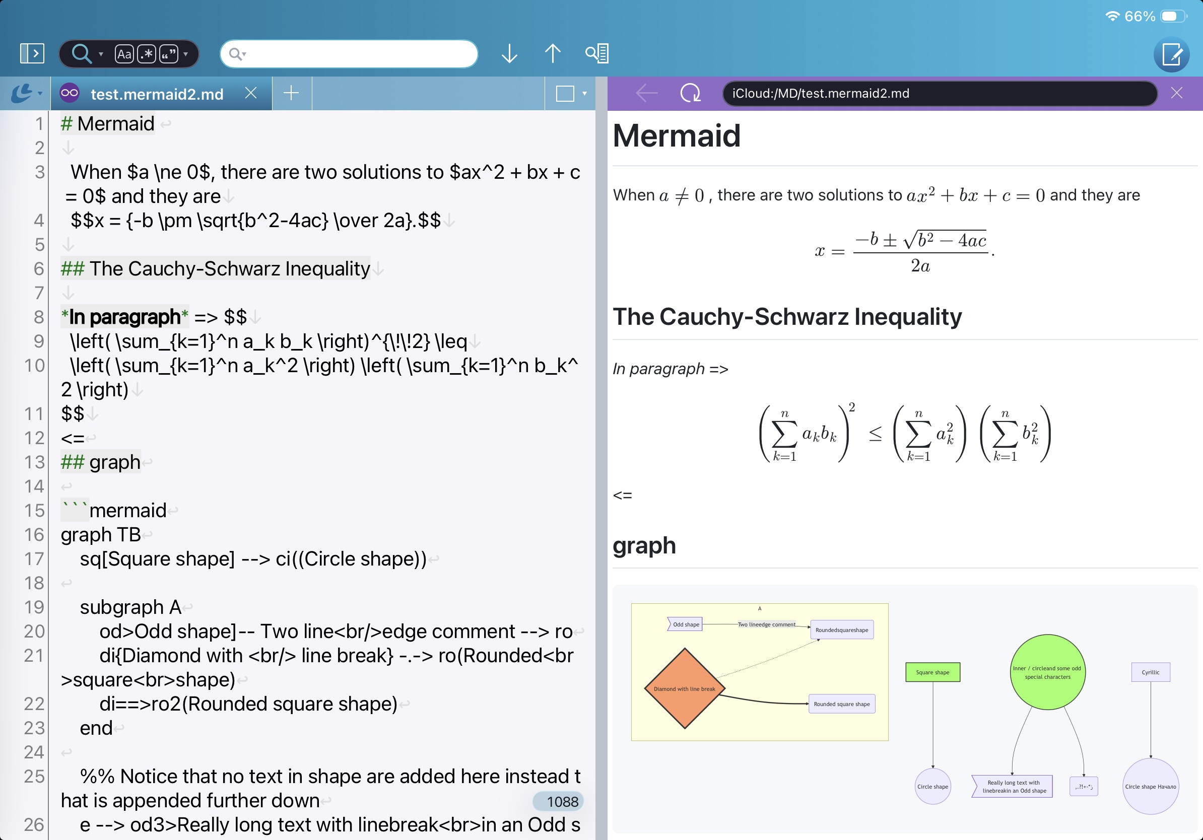 レビュー表示（Markdown）