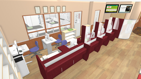 相談窓口カウンターの提案パース