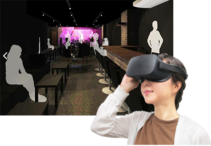 VRで店内を見渡す